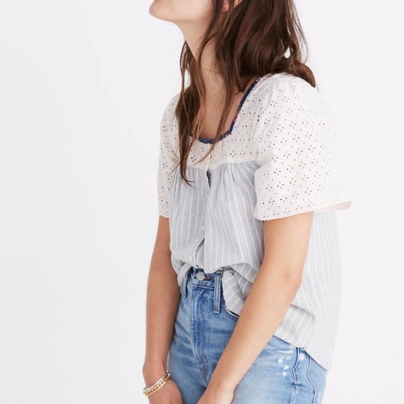 Madewell x The New Denim Project® Patchwork Butterfly Top Size XS - Picture 2 of 5